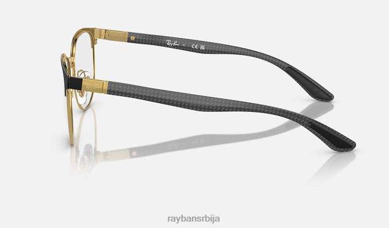 Ray-Ban рб8422 оптицс P0HP1791 наочаре углачано црно на злату мушкарци