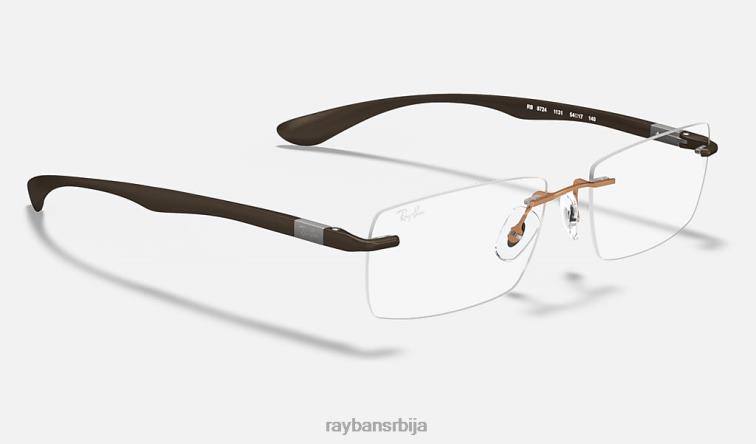 Ray-Ban рб8724 оптицс P0HP2271 наочаре углачан светлосмеђи мушкарци
