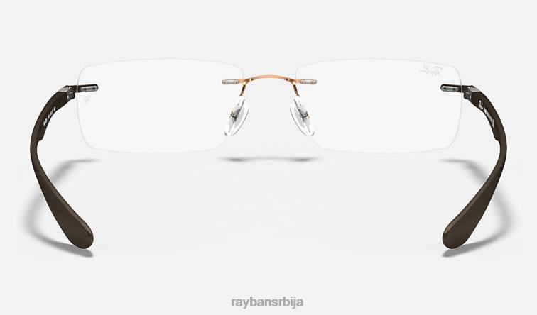 Ray-Ban рб8724 оптицс P0HP2271 наочаре углачан светлосмеђи мушкарци