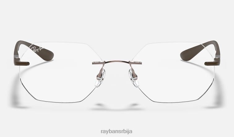 Ray-Ban рб8765 оптицс P0HP2408 наочаре углачан светлосмеђи мушкарци
