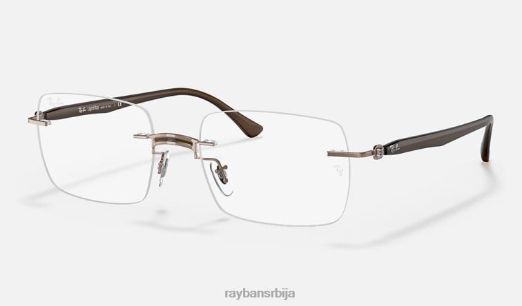 Ray-Ban рб8767 оптицс P0HP2462 наочаре углачан браон мушкарци