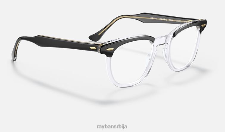 Ray-Ban оптика соколовог ока P0HP1609 наочаре полирано црно на провидном мушкарци