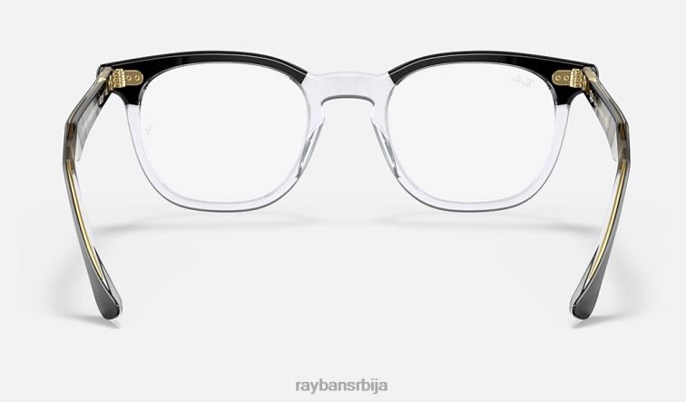 Ray-Ban оптика соколовог ока P0HP1609 наочаре полирано црно на провидном мушкарци