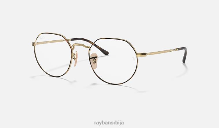 Ray-Ban јацк оптицс P0HP1648 наочаре углачана хавана на злату мушкарци