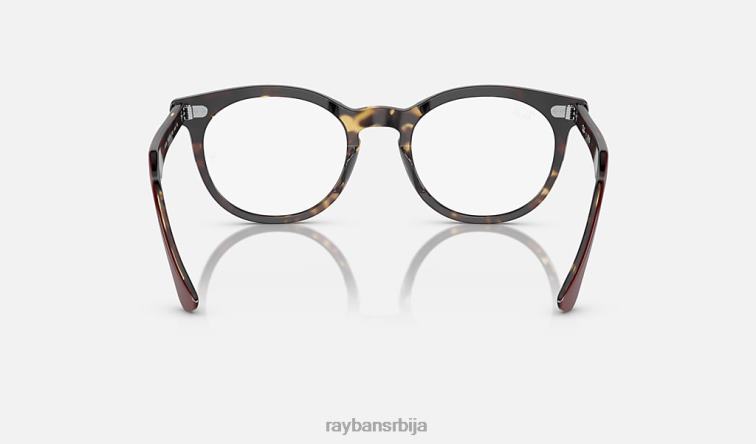 Ray-Ban оптика орловског ока P0HP1682 наочаре углачан бордо на жутој хавани мушкарци