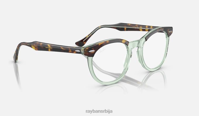 Ray-Ban оптика орловског ока P0HP1683 наочаре углачана хавана на провидном зеленом мушкарци