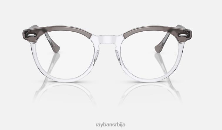 Ray-Ban оптика орловског ока P0HP1685 наочаре полирано сиво на провидном мушкарци