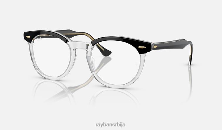 Ray-Ban оптика орловског ока P0HP1686 наочаре полирано црно на провидном мушкарци