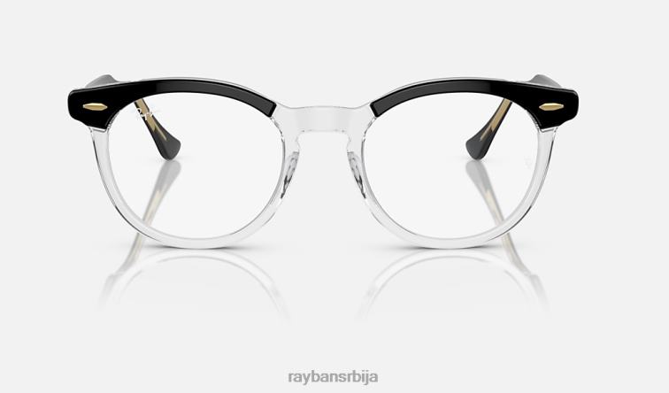 Ray-Ban оптика орловског ока P0HP1686 наочаре полирано црно на провидном мушкарци