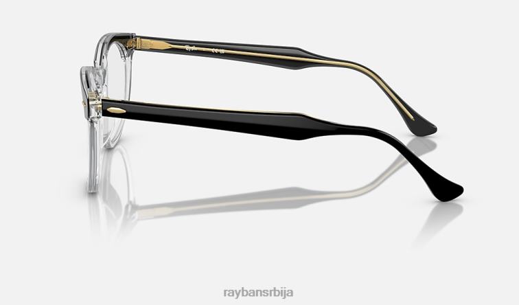 Ray-Ban оптика орловског ока P0HP1686 наочаре полирано црно на провидном мушкарци