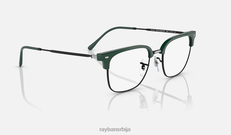 Ray-Ban нова цлубмастер оптика P0HP1691 наочаре углачано зелено на црном мушкарци