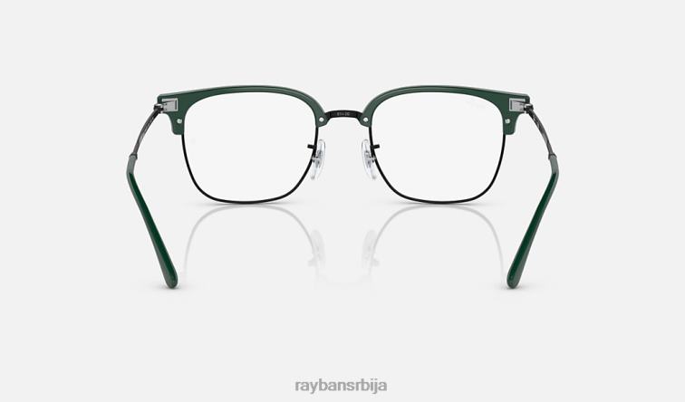 Ray-Ban нова цлубмастер оптика P0HP1691 наочаре углачано зелено на црном мушкарци