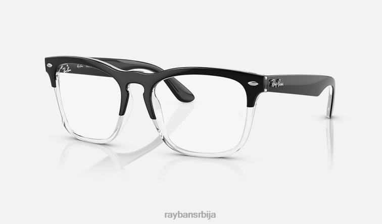 Ray-Ban стеве оптицс P0HP1707 наочаре полирано црно на провидном мушкарци