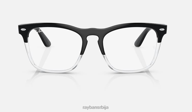 Ray-Ban стеве оптицс P0HP1707 наочаре полирано црно на провидном мушкарци