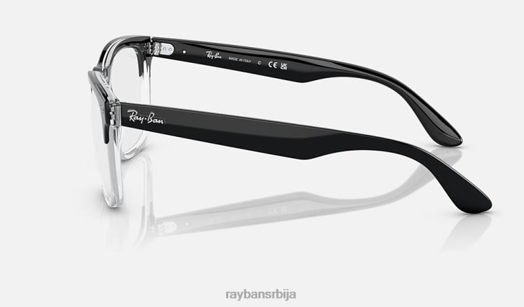 Ray-Ban стеве оптицс P0HP1707 наочаре полирано црно на провидном мушкарци