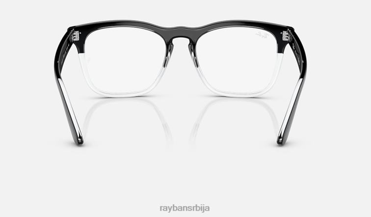 Ray-Ban стеве оптицс P0HP1707 наочаре полирано црно на провидном мушкарци