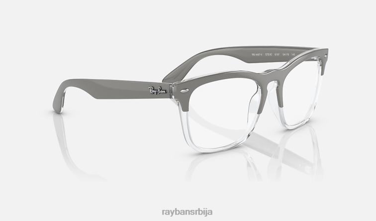 Ray-Ban стеве оптицс P0HP1709 наочаре полирано сиво на провидном мушкарци
