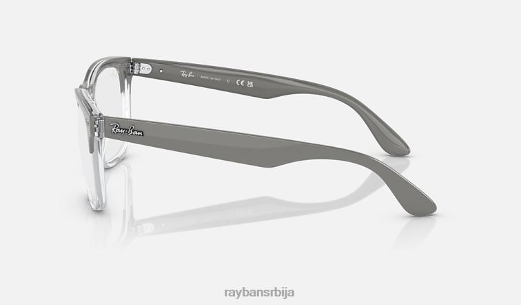 Ray-Ban стеве оптицс P0HP1709 наочаре полирано сиво на провидном мушкарци