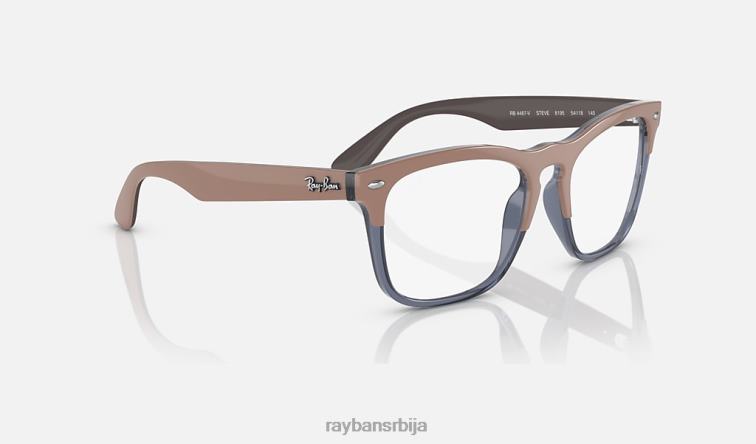 Ray-Ban стеве оптицс P0HP1711 наочаре углачан беж на провидној тамноплавој мушкарци