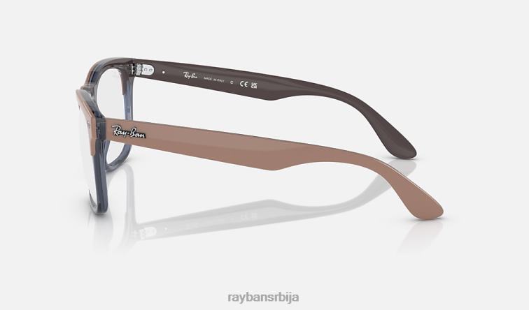 Ray-Ban стеве оптицс P0HP1711 наочаре углачан беж на провидној тамноплавој мушкарци