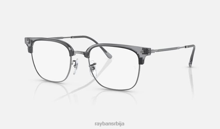 Ray-Ban нова цлубмастер оптика ограничена P0HP1740 наочаре углачана провидно сива на металном металу мушкарци