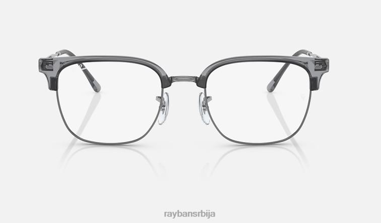 Ray-Ban нова цлубмастер оптика ограничена P0HP1740 наочаре углачана провидно сива на металном металу мушкарци