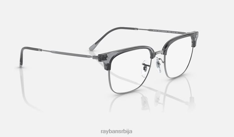 Ray-Ban нова цлубмастер оптика ограничена P0HP1740 наочаре углачана провидно сива на металном металу мушкарци