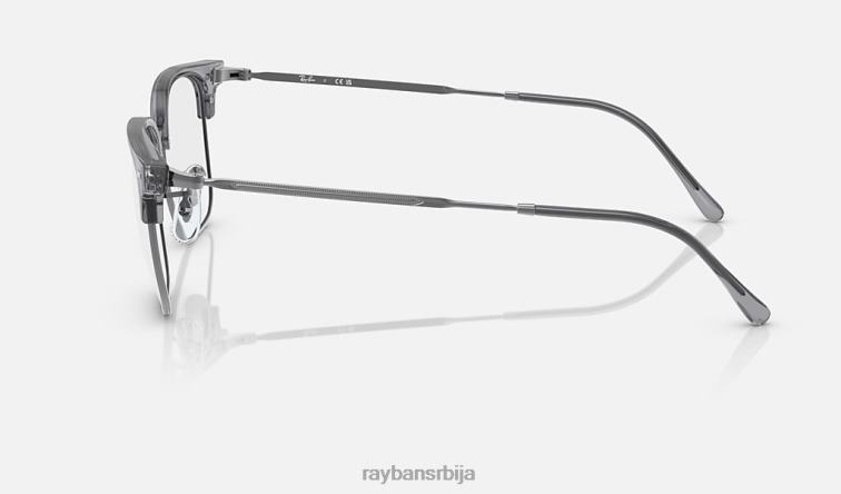 Ray-Ban нова цлубмастер оптика ограничена P0HP1740 наочаре углачана провидно сива на металном металу мушкарци