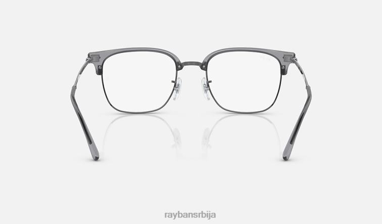 Ray-Ban нова цлубмастер оптика ограничена P0HP1740 наочаре углачана провидно сива на металном металу мушкарци