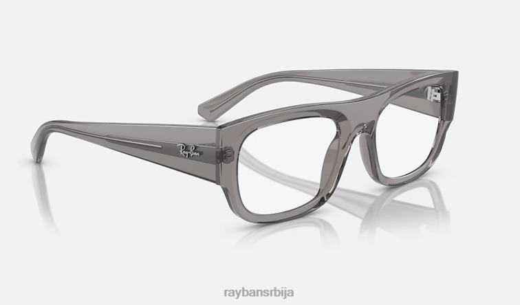 Ray-Ban кристин оптицс био-басед P0HP1754 наочаре углачана провидно сива мушкарци