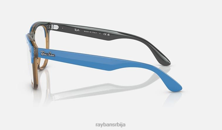 Ray-Ban оптика ириса P0HP1768 наочаре углачан азур на провидној светлосмеђи мушкарци