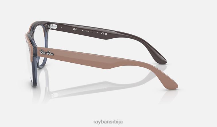 Ray-Ban оптика ириса P0HP1769 наочаре углачан беж на провидној тамноплавој мушкарци