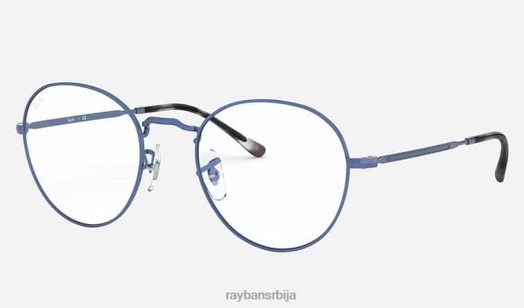 Ray-Ban округла метална оптика ии P0HP1793 наочаре углачано провидно плаво мушкарци