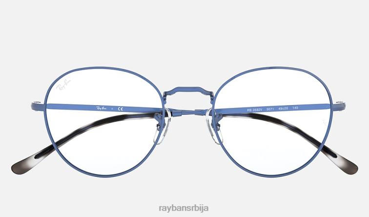 Ray-Ban округла метална оптика ии P0HP1793 наочаре углачано провидно плаво мушкарци