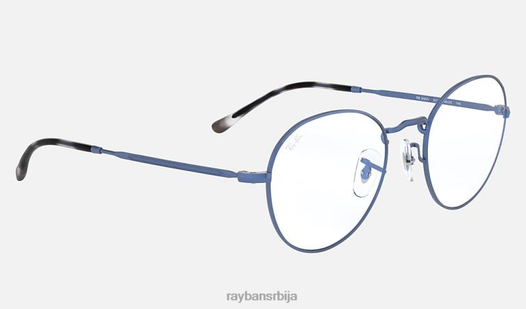 Ray-Ban округла метална оптика ии P0HP1793 наочаре углачано провидно плаво мушкарци