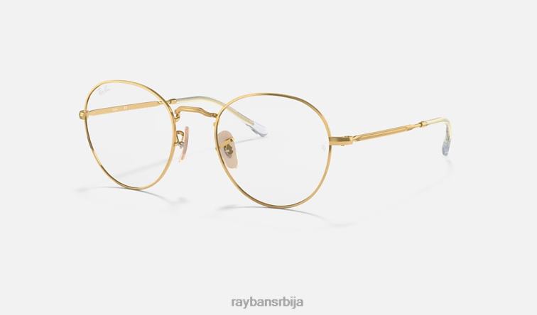 Ray-Ban округла метална оптика ии P0HP1794 наочаре углачано злато мушкарци