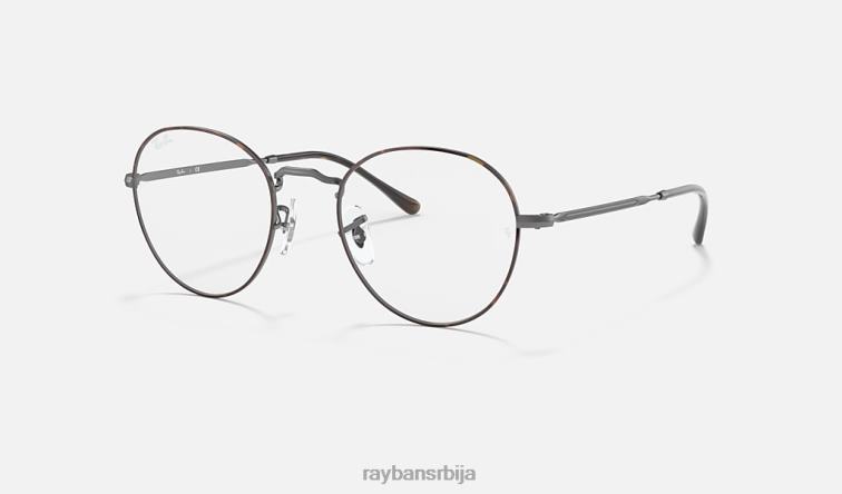 Ray-Ban округла метална оптика ии P0HP1795 наочаре углађена хавана мушкарци