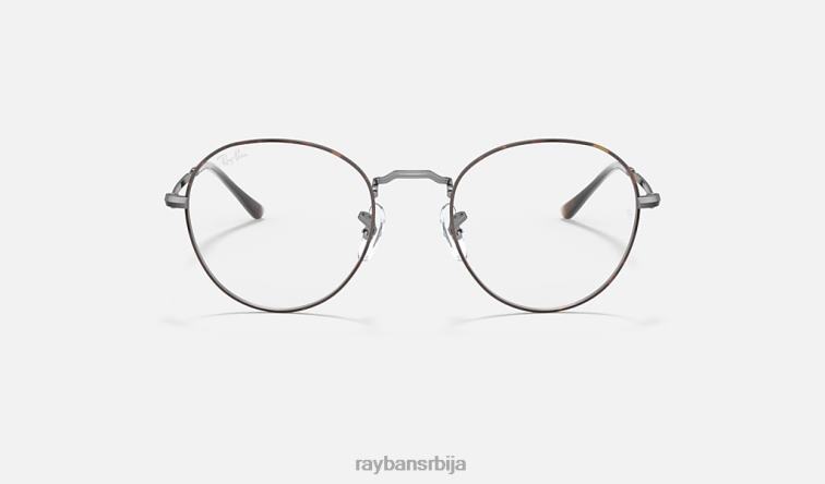 Ray-Ban округла метална оптика ии P0HP1795 наочаре углађена хавана мушкарци