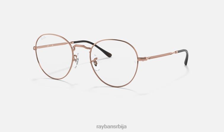 Ray-Ban округла метална оптика ии P0HP1796 наочаре углачан бакар мушкарци