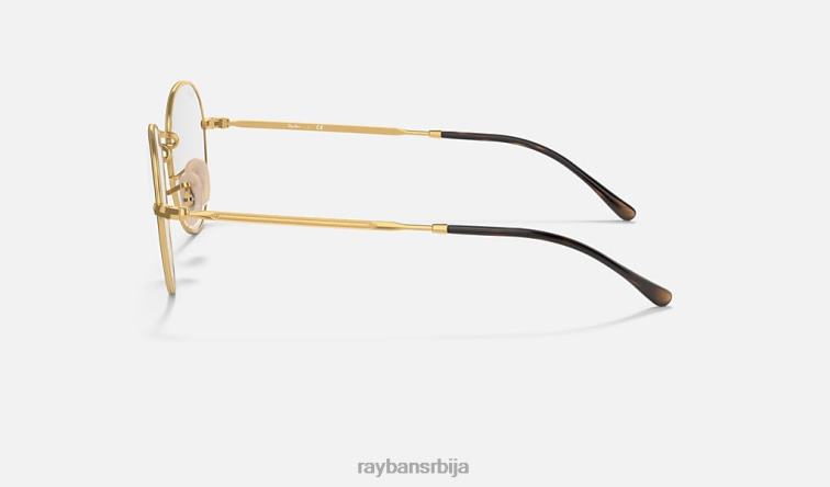 Ray-Ban округла метална оптика ии P0HP1798 наочаре углачана хавана на злату мушкарци