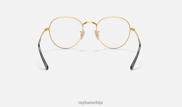 Ray-Ban округла метална оптика ии P0HP1798 наочаре углачана хавана на злату мушкарци