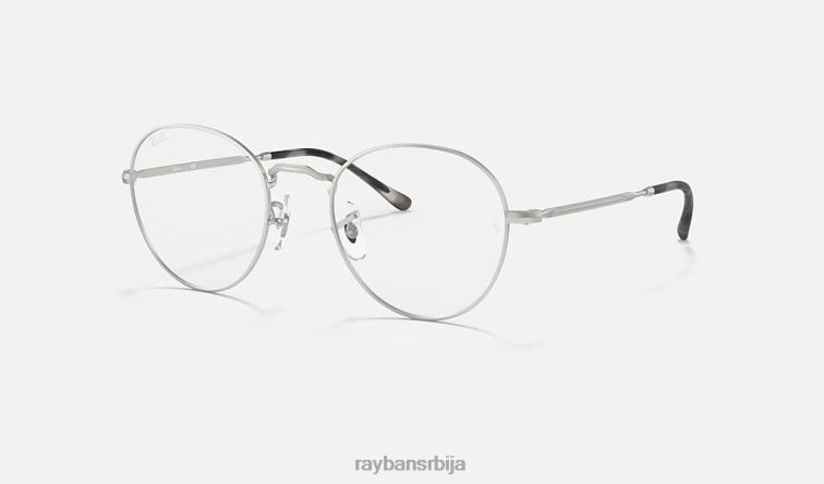 Ray-Ban округла метална оптика ии P0HP1799 наочаре мат сребро мушкарци