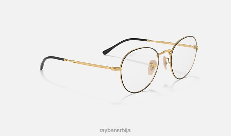 Ray-Ban округла метална оптика ии P0HP1800 наочаре углачано црно на злату мушкарци