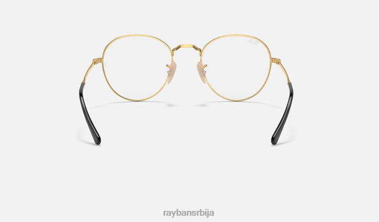 Ray-Ban округла метална оптика ии P0HP1800 наочаре углачано црно на злату мушкарци