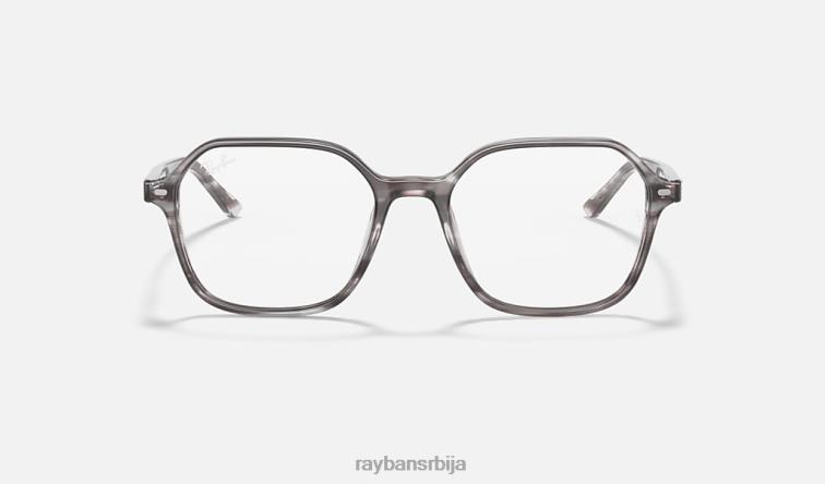 Ray-Ban јохн оптицс P0HP1813 наочаре углачана пругаста сива мушкарци