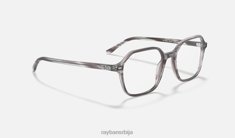 Ray-Ban јохн оптицс P0HP1813 наочаре углачана пругаста сива мушкарци