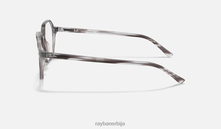 Ray-Ban јохн оптицс P0HP1813 наочаре углачана пругаста сива мушкарци