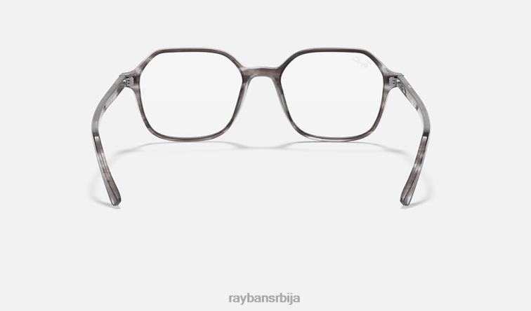 Ray-Ban јохн оптицс P0HP1813 наочаре углачана пругаста сива мушкарци