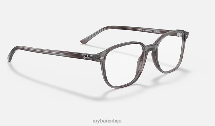 Ray-Ban леонард оптицс P0HP1824 наочаре углачана пругаста сива мушкарци