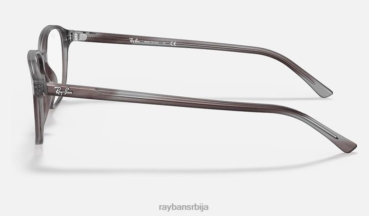 Ray-Ban леонард оптицс P0HP1824 наочаре углачана пругаста сива мушкарци